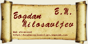 Bogdan Milosavljev vizit kartica
